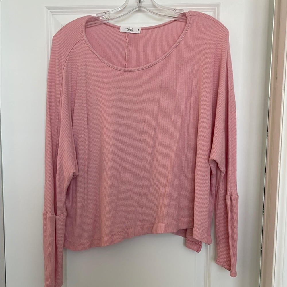 TALULAH Pink Crop Crew Neck Sweater